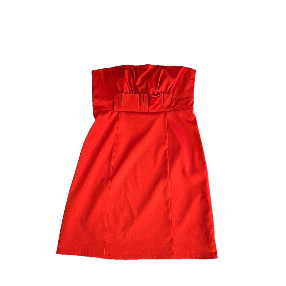 Sangria Petite Red Satin Strapless Dress-Size 14P